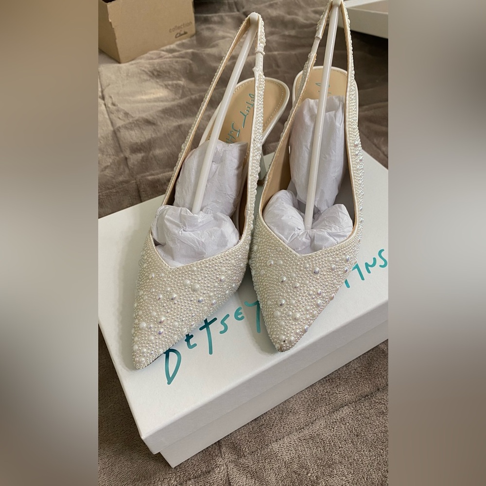 Betsey Johnson Women's “Clark” Pearl Embellished Heels